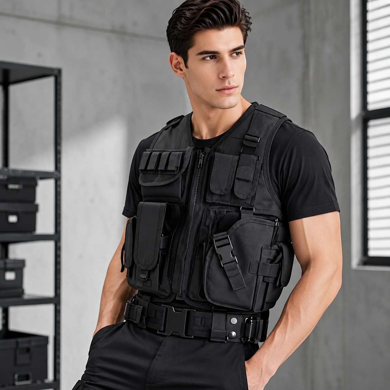 Outdoor Hunting Vest - Adjustable Breathable Grid Tactical Vest Jungle