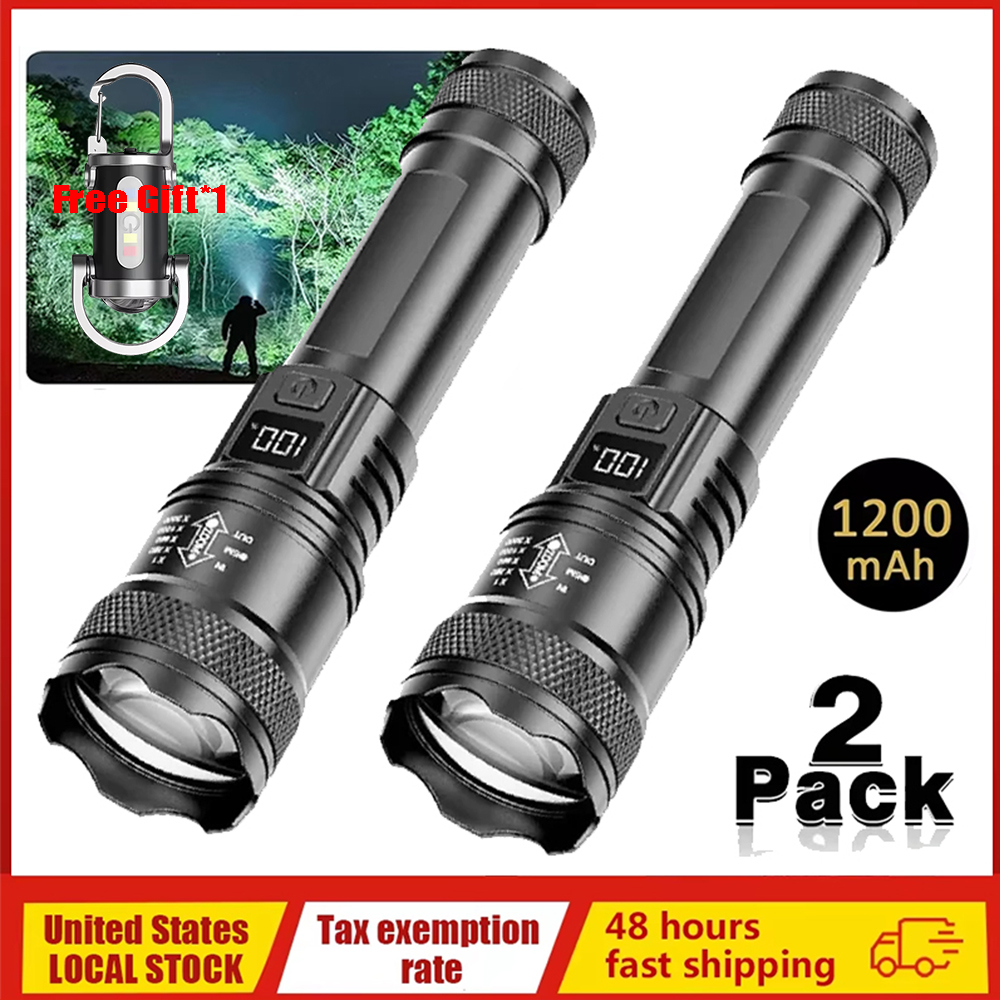 Tactical Flashlight Rechargeable - 100000LM Ultra-bright Flashlight Type-C Rechargeable LED