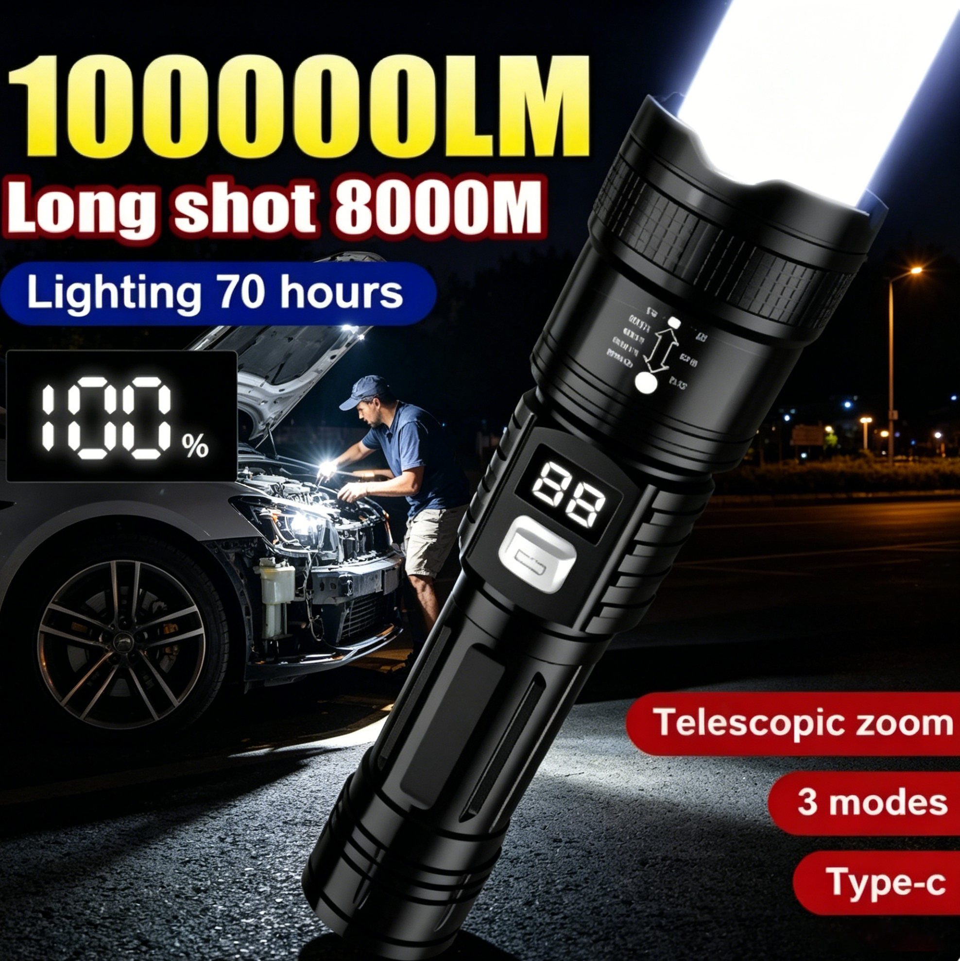 Rechargeable LED Flashlight 10 - Tactical Flashlight Rechargeable review and price