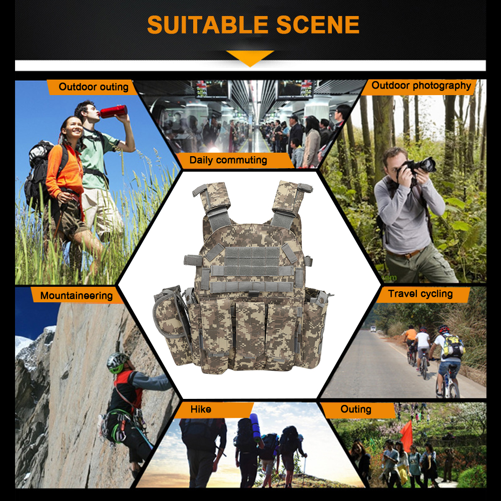 600D Nylon Tactical Vest MOLLE - Outdoor Hunting Vest review and price
