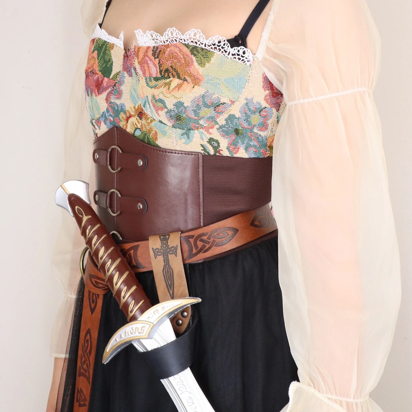 1pc Medieval PU Leather Sword  - Outdoor Hunting Movies review and price